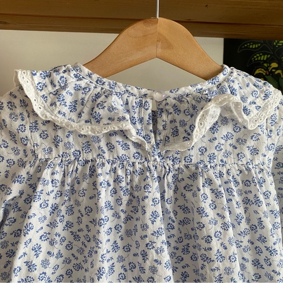 Frances Rose White Blue Floral Ruffle Collar Mary Margaret Dress 2t - Picture 11 of 16